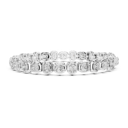 Aurora 7 Carat Cushion Lab Grown Diamond Bezel Tennis Bracelet