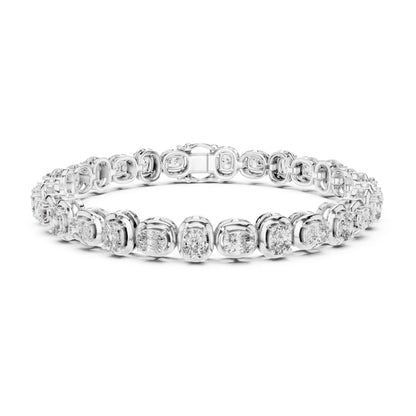 Aurora 7 Carat Cushion Lab Grown Diamond Bezel Tennis Bracelet
