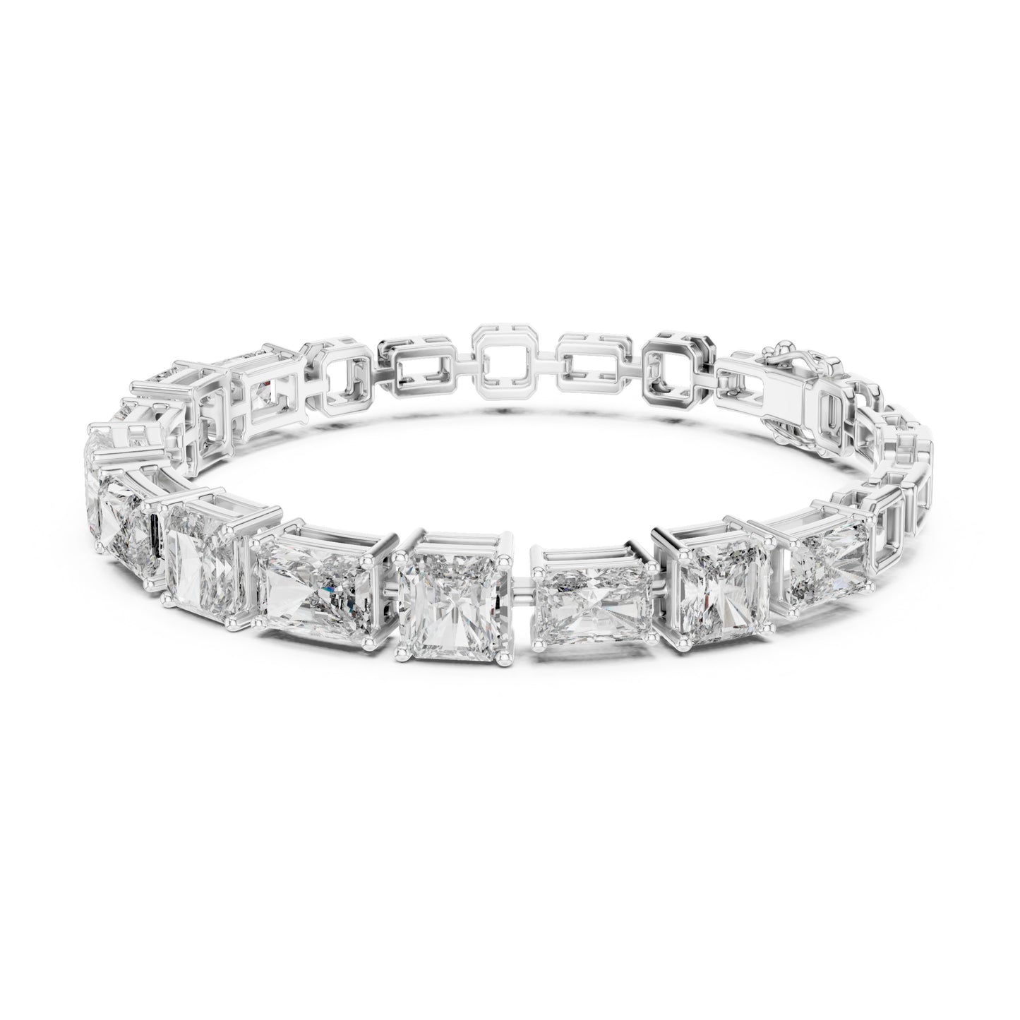 Vera 12 Carat Radiant Lab Grown Diamond Emerald Cut Tennis Bracelet