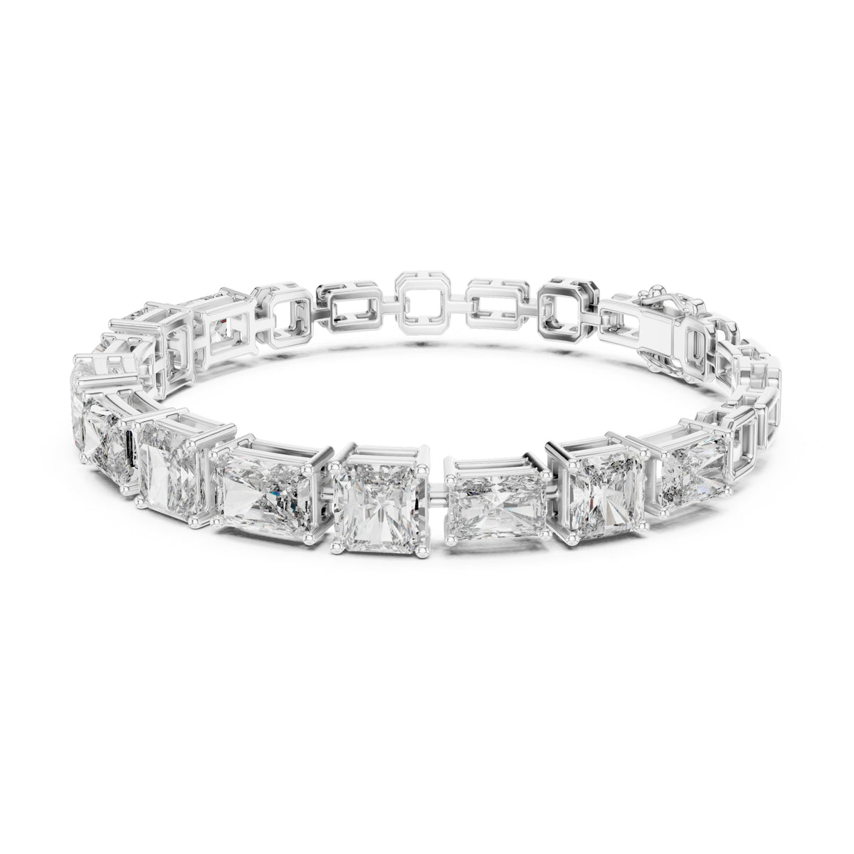Vera 12 Carat Radiant Lab Grown Diamond Emerald Cut Tennis Bracelet
