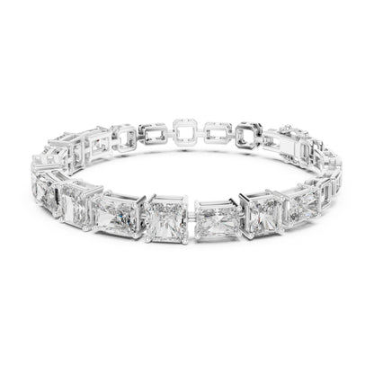 Vera 12 Carat Radiant Lab Grown Diamond Emerald Cut Tennis Bracelet