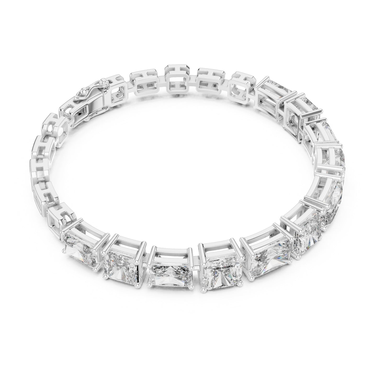 Vera 12 Carat Radiant Lab Grown Diamond Emerald Cut Tennis Bracelet