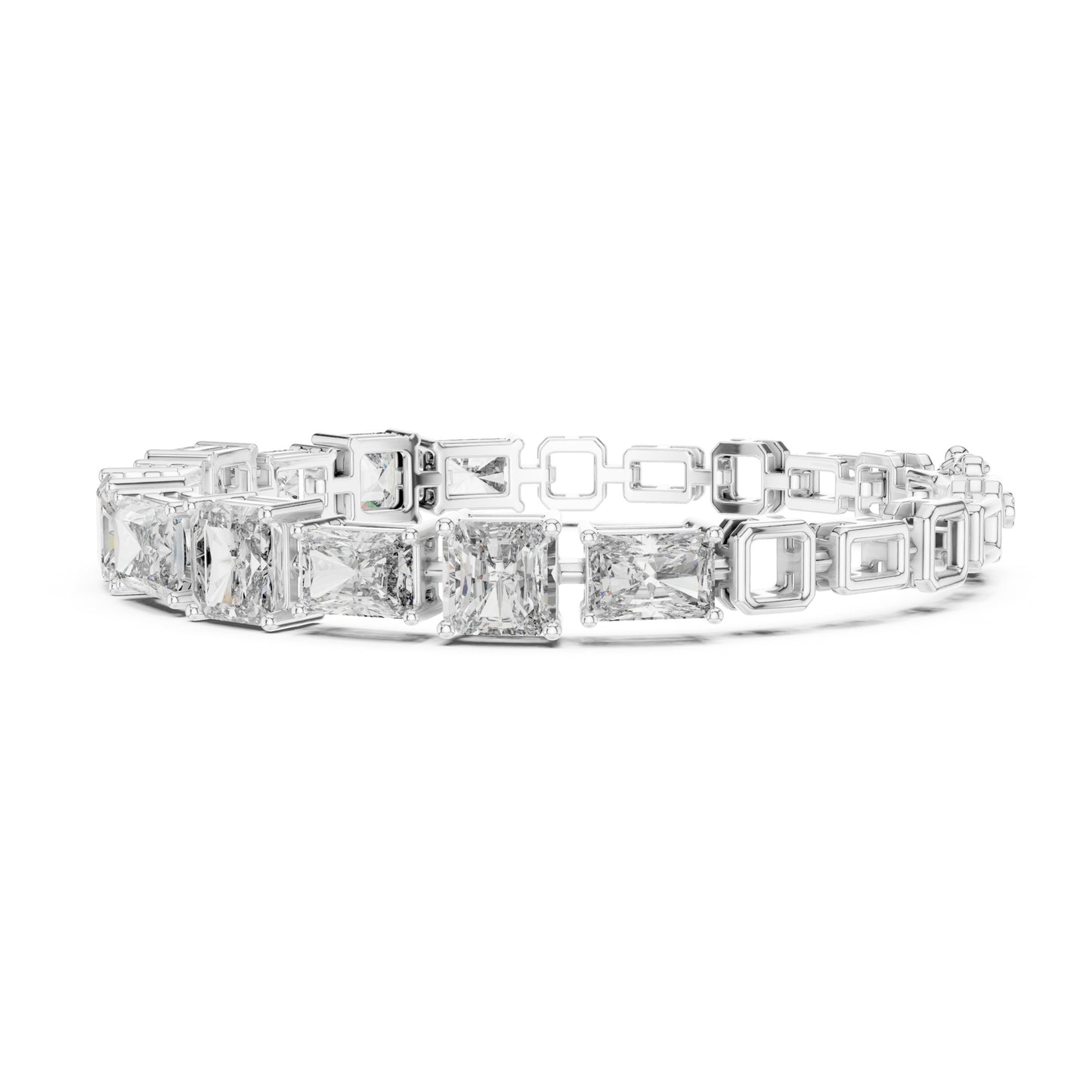 Vera 12 Carat Radiant Lab Grown Diamond Emerald Cut Tennis Bracelet