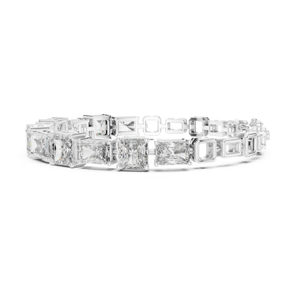 Vera 12 Carat Radiant Lab Grown Diamond Emerald Cut Tennis Bracelet