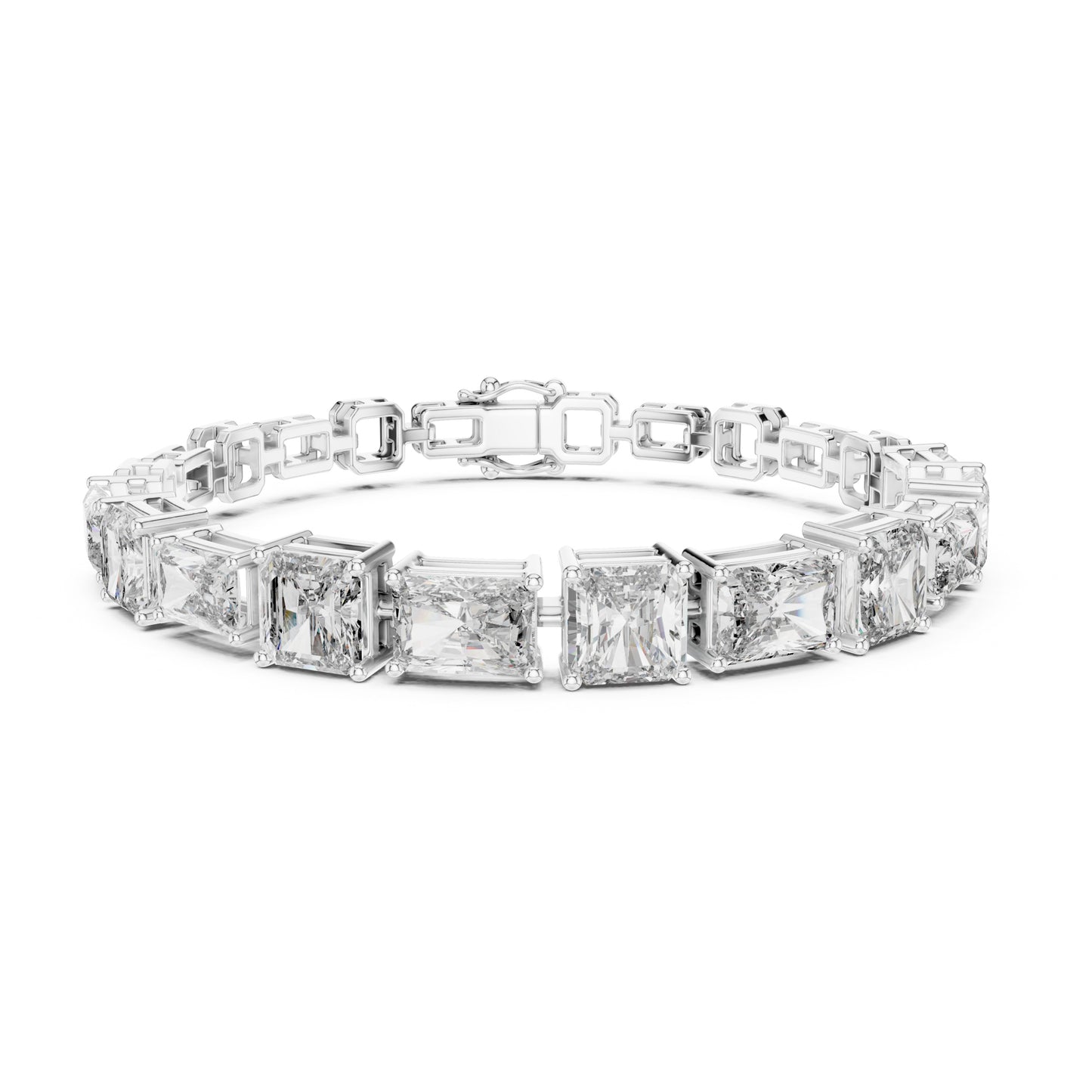 Vera 12 Carat Radiant Lab Grown Diamond Emerald Cut Tennis Bracelet