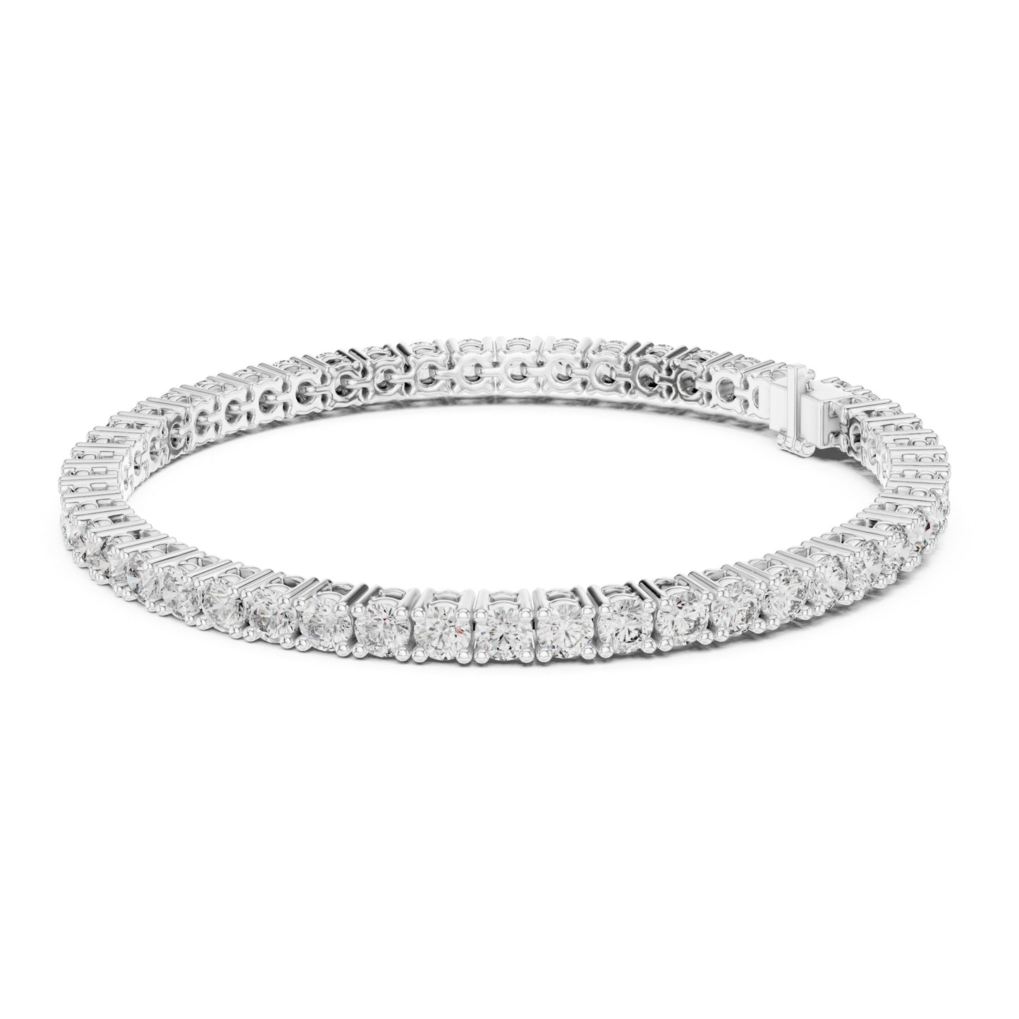 Aurora 7 Carat Round Lab Grown Diamond Slim Tennis Bracelet
