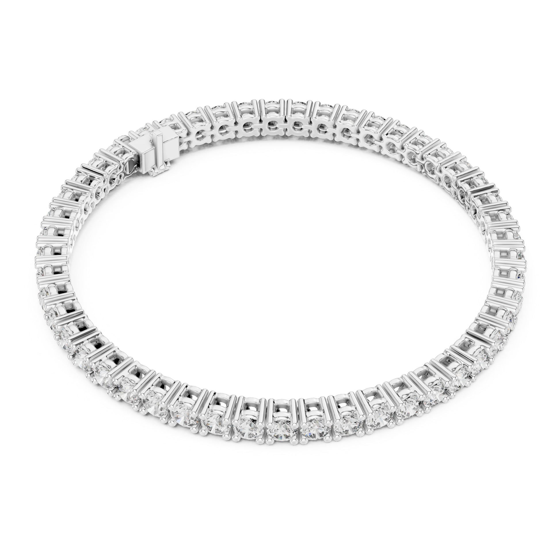 Aurora 7 Carat Round Lab Grown Diamond Slim Tennis Bracelet