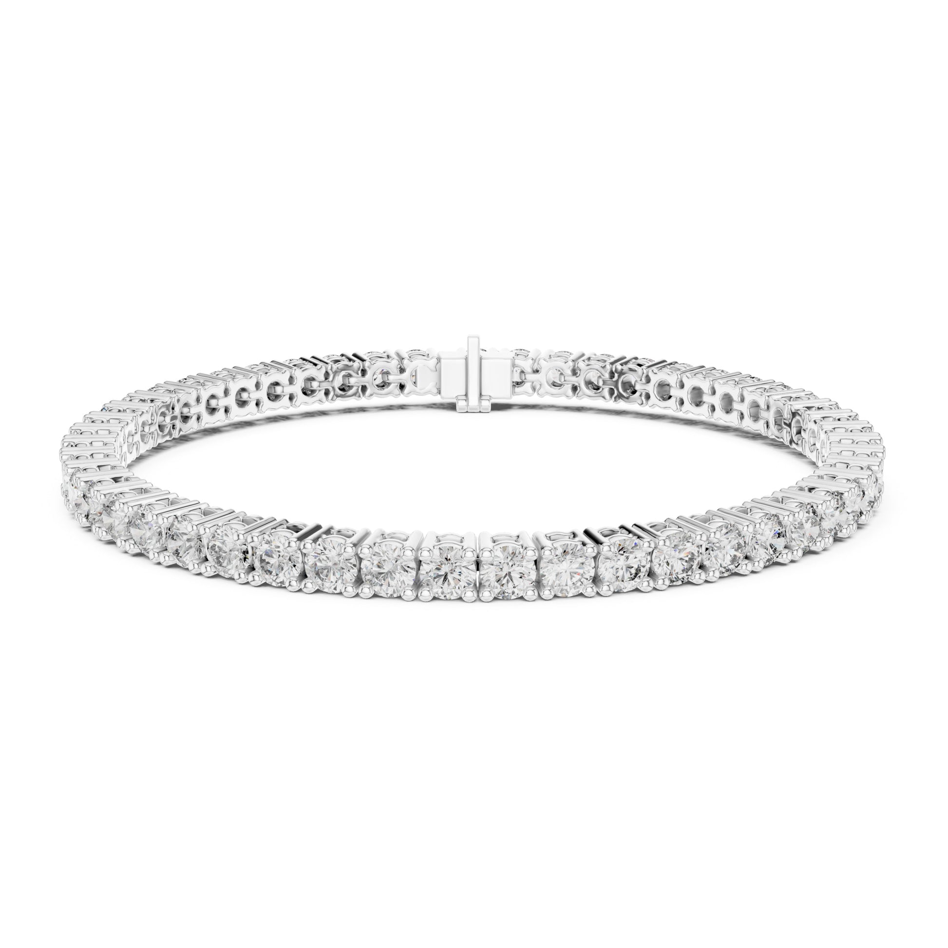 Aurora 7 Carat Round Lab Grown Diamond Slim Tennis Bracelet