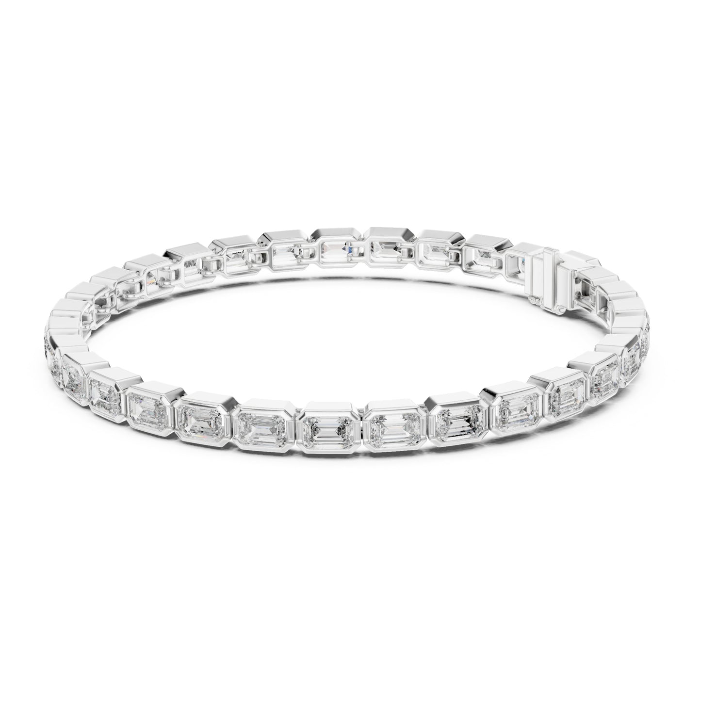 Isla 10 Carat Emerald Lab Grown Diamond Bezel Tennis Bracelet
