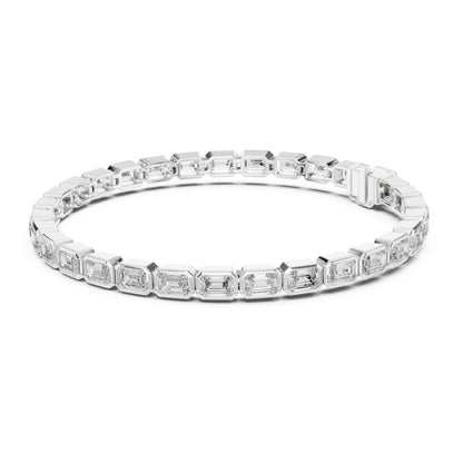 Isla 10 Carat Emerald Lab Grown Diamond Bezel Tennis Bracelet