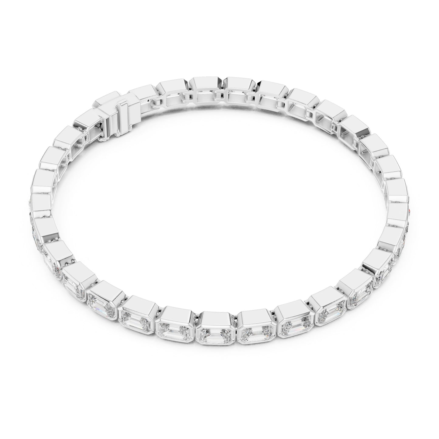 Isla 10 Carat Emerald Lab Grown Diamond Bezel Tennis Bracelet