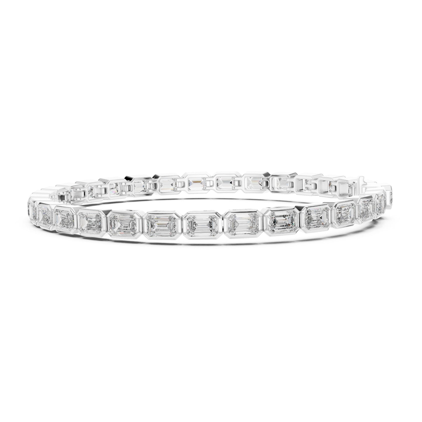 Isla 10 Carat Emerald Lab Grown Diamond Bezel Tennis Bracelet