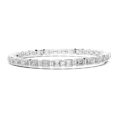 Isla 10 Carat Emerald Lab Grown Diamond Bezel Tennis Bracelet