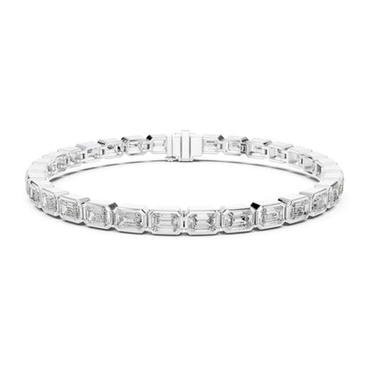 Isla 10 Carat Emerald Lab Grown Diamond Bezel Tennis Bracelet