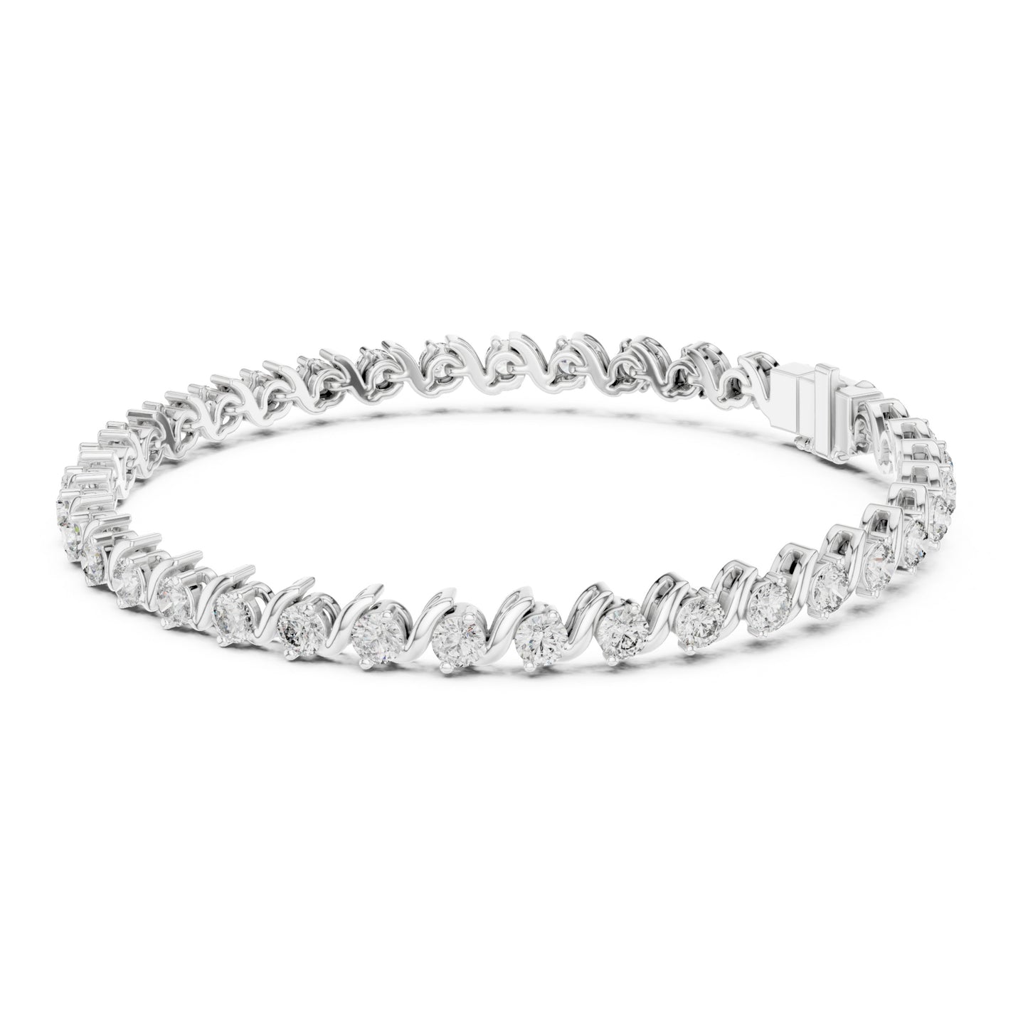 Aurora 4 Carat Round Lab Grown Diamond Bezel Tennis Bracelet