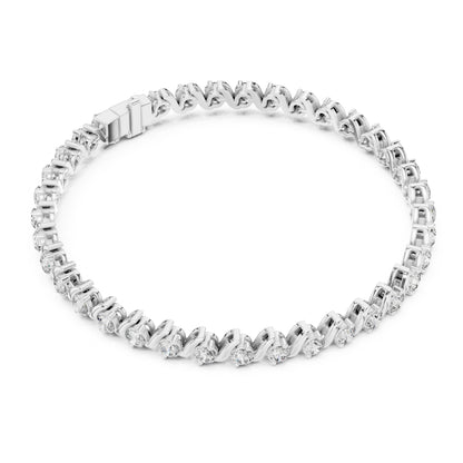 Aurora 4 Carat Round Lab Grown Diamond Bezel Tennis Bracelet