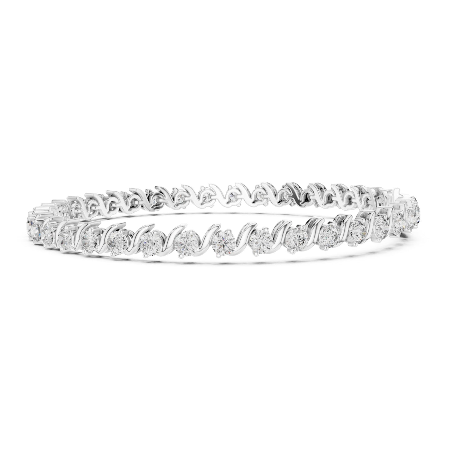 Aurora 4 Carat Round Lab Grown Diamond Bezel Tennis Bracelet