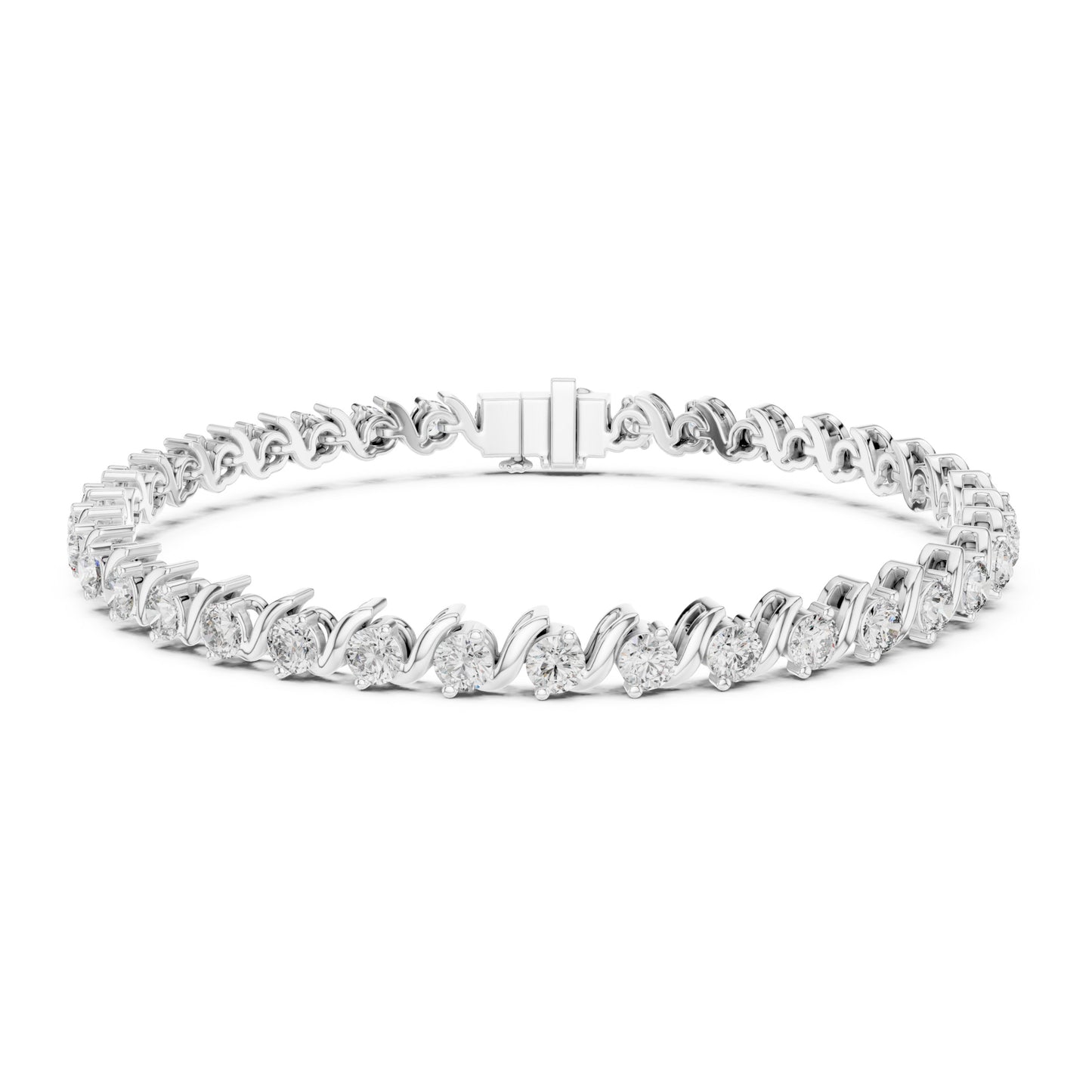 Aurora 4 Carat Round Lab Grown Diamond Bezel Tennis Bracelet