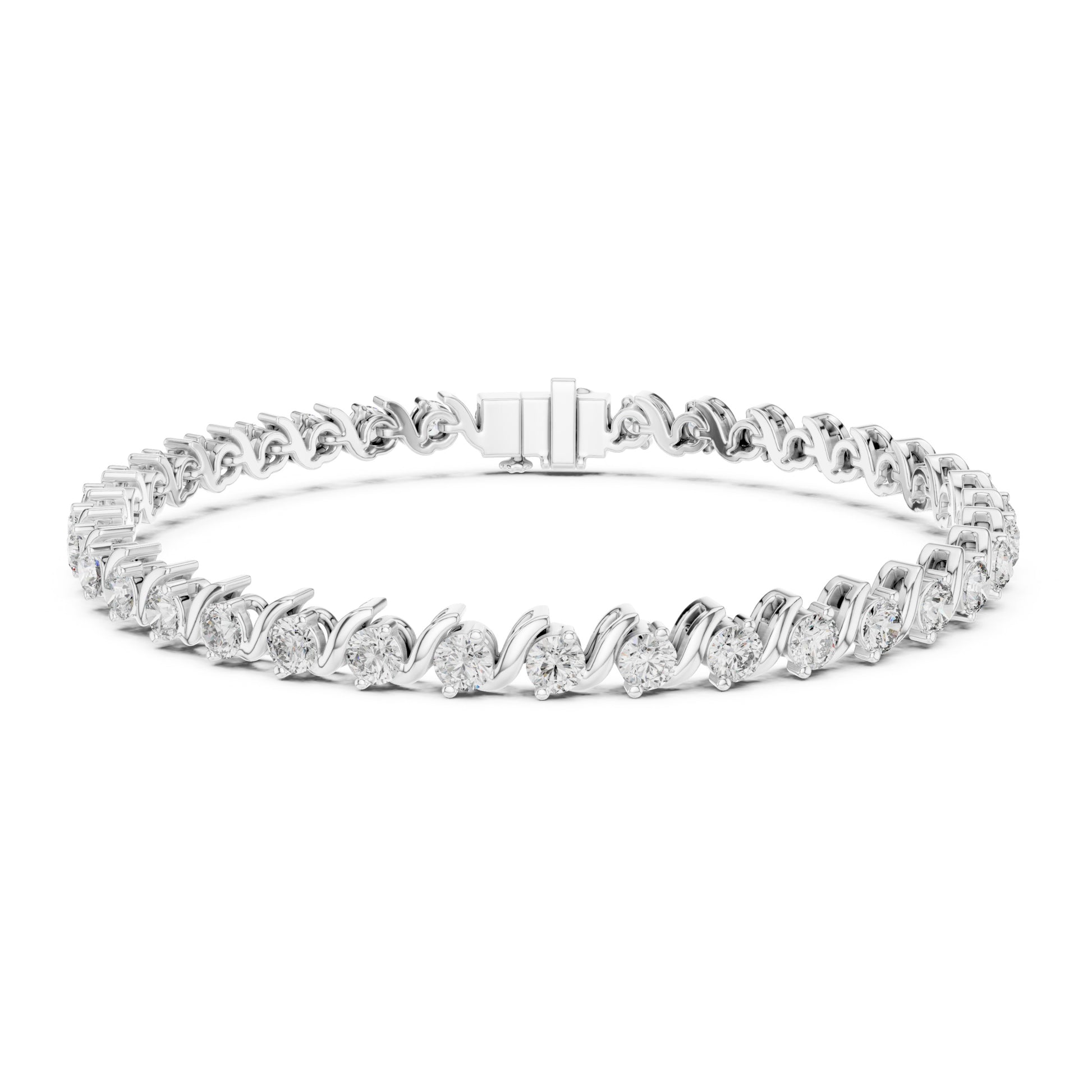 Aurora 4 Carat Round Lab Grown Diamond Bezel Tennis Bracelet