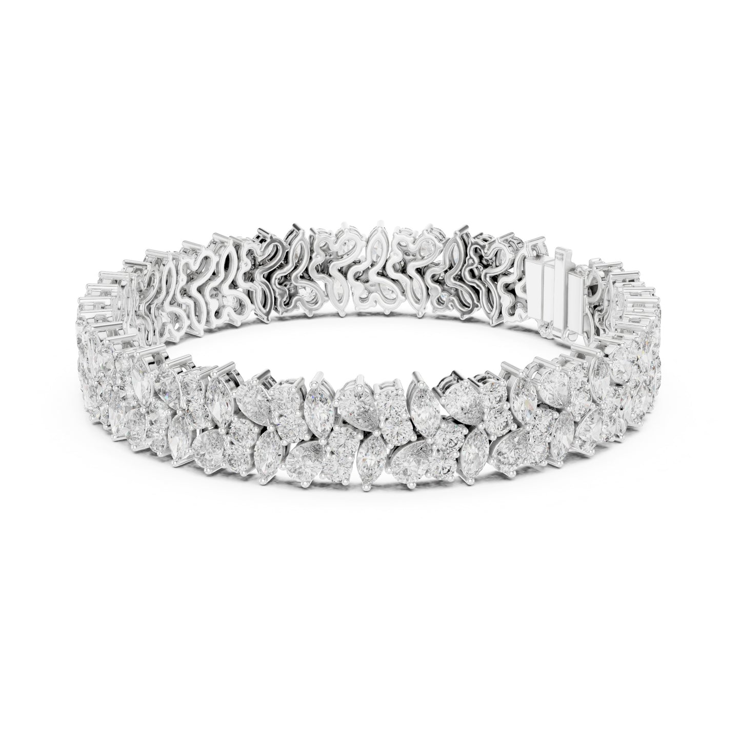 Aurora 15 Carat Pear Lab Grown Diamond Marquise Tennis Bracelet