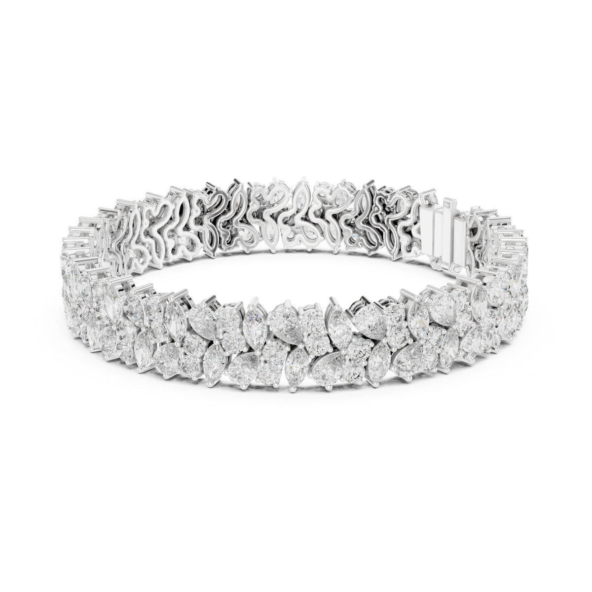 Aurora 15 Carat Pear Lab Grown Diamond Marquise Tennis Bracelet
