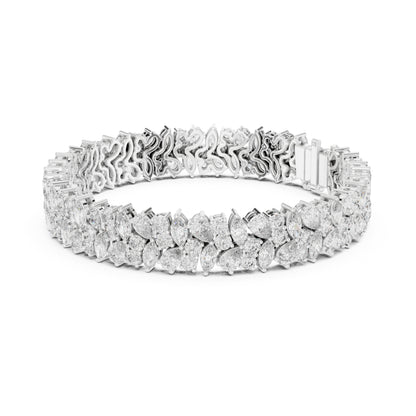 Aurora 15 Carat Pear Lab Grown Diamond Marquise Tennis Bracelet