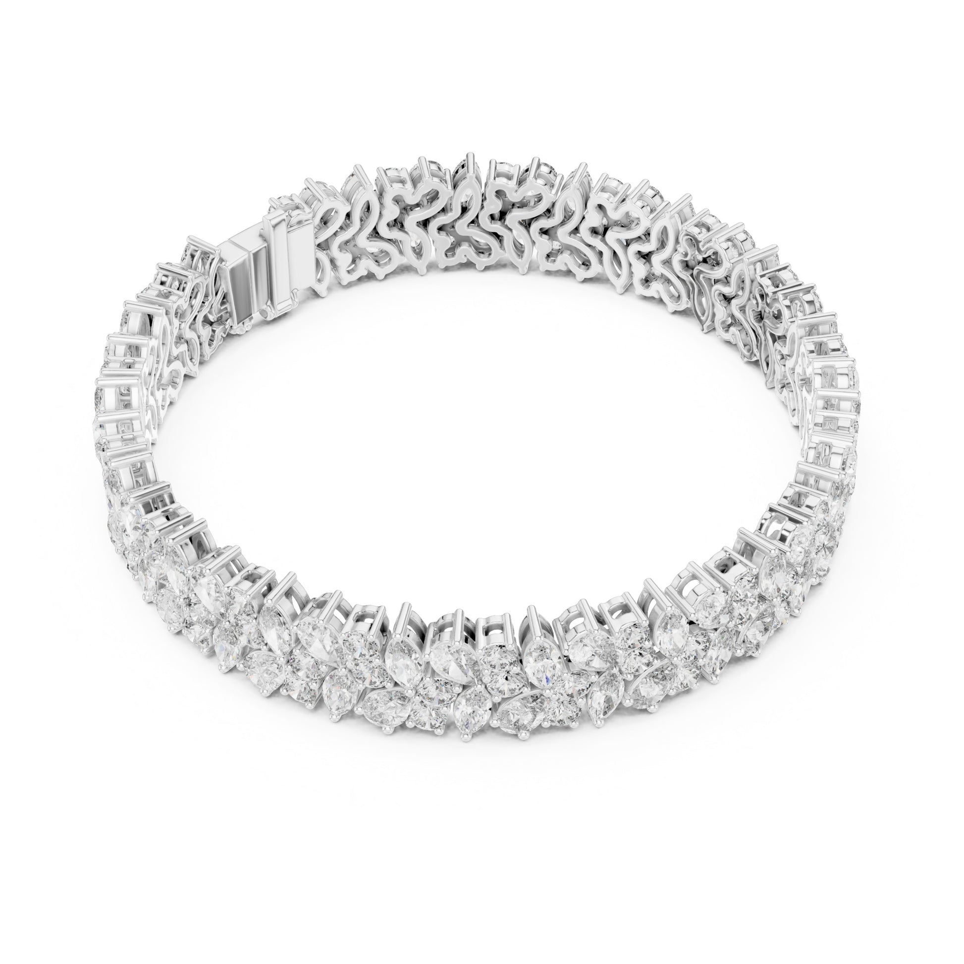 Aurora 15 Carat Pear Lab Grown Diamond Marquise Tennis Bracelet