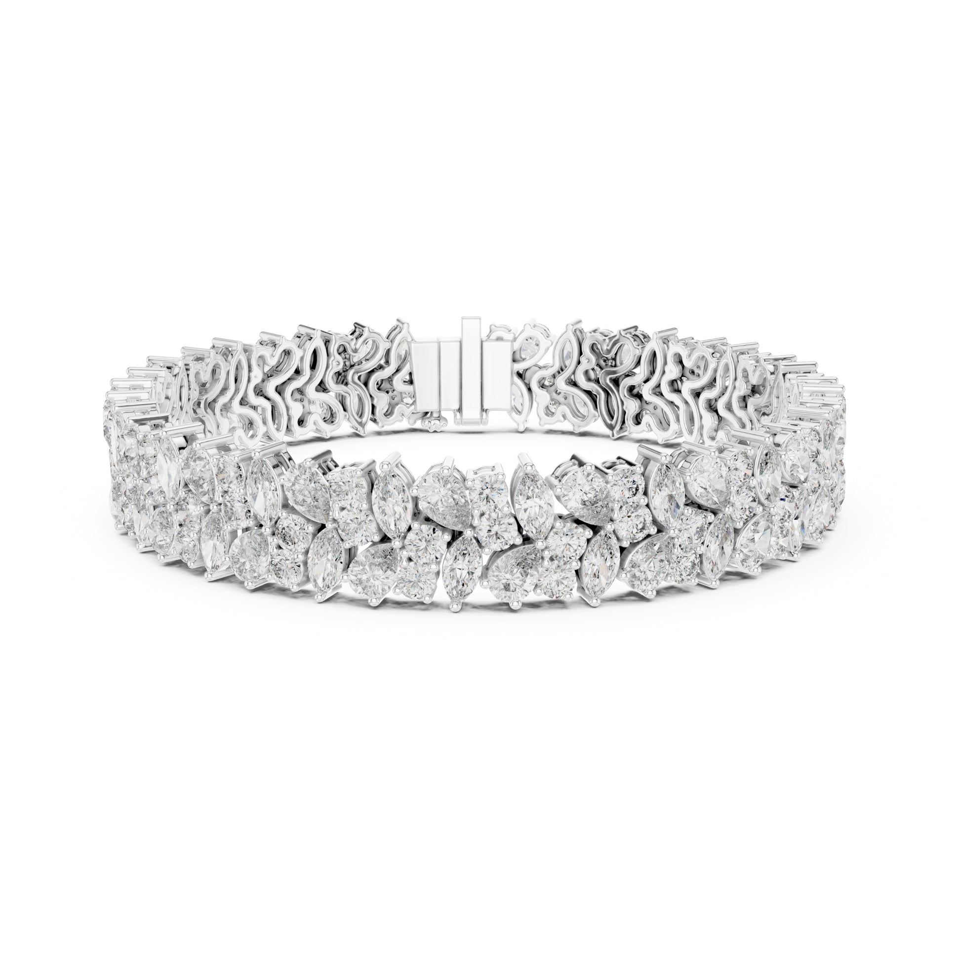 Aurora 15 Carat Pear Lab Grown Diamond Marquise Tennis Bracelet