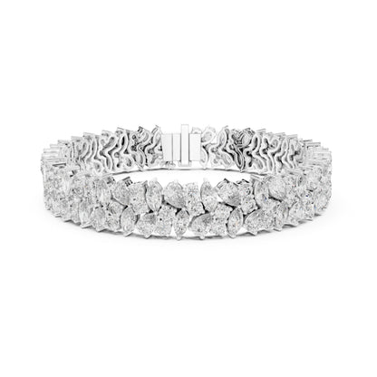 Aurora 15 Carat Pear Lab Grown Diamond Marquise Tennis Bracelet