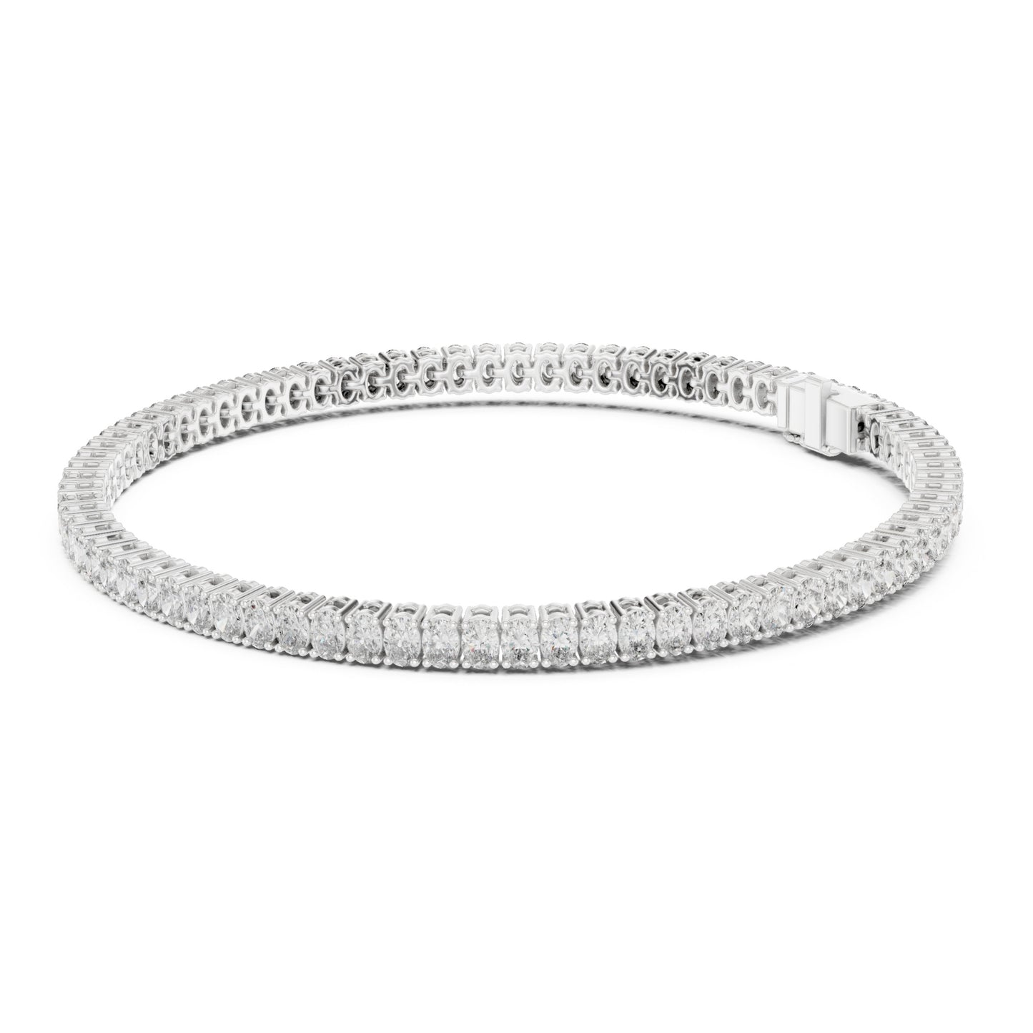 Aurora 12 Carat Oval Lab Grown Diamond Tennis Bracelet