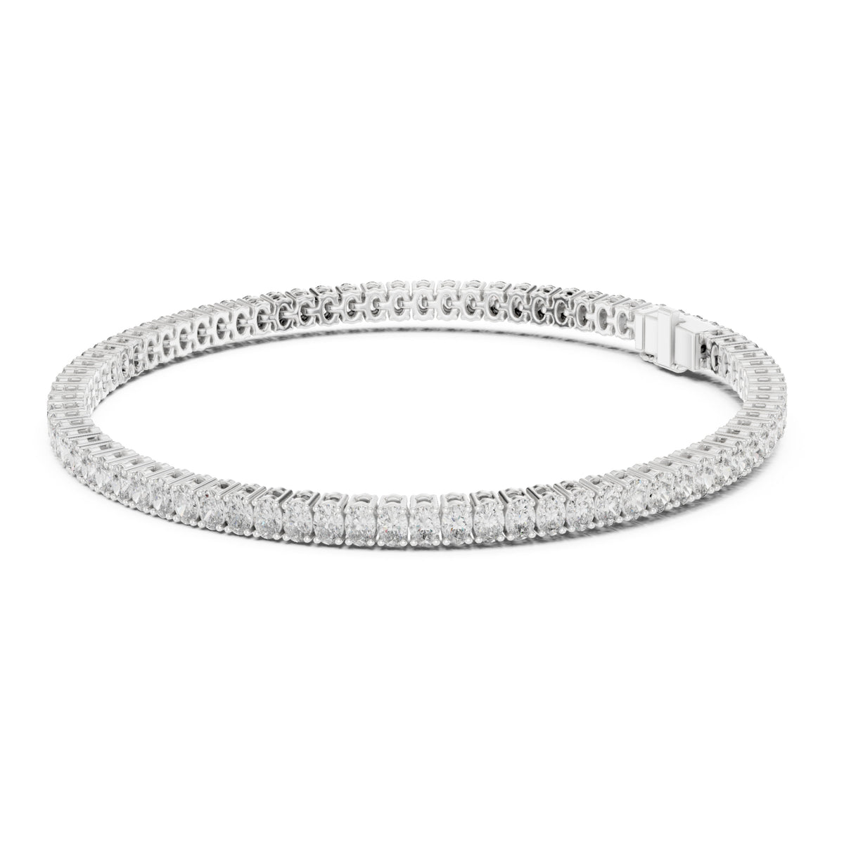 Aurora 12 Carat Oval Lab Grown Diamond Tennis Bracelet