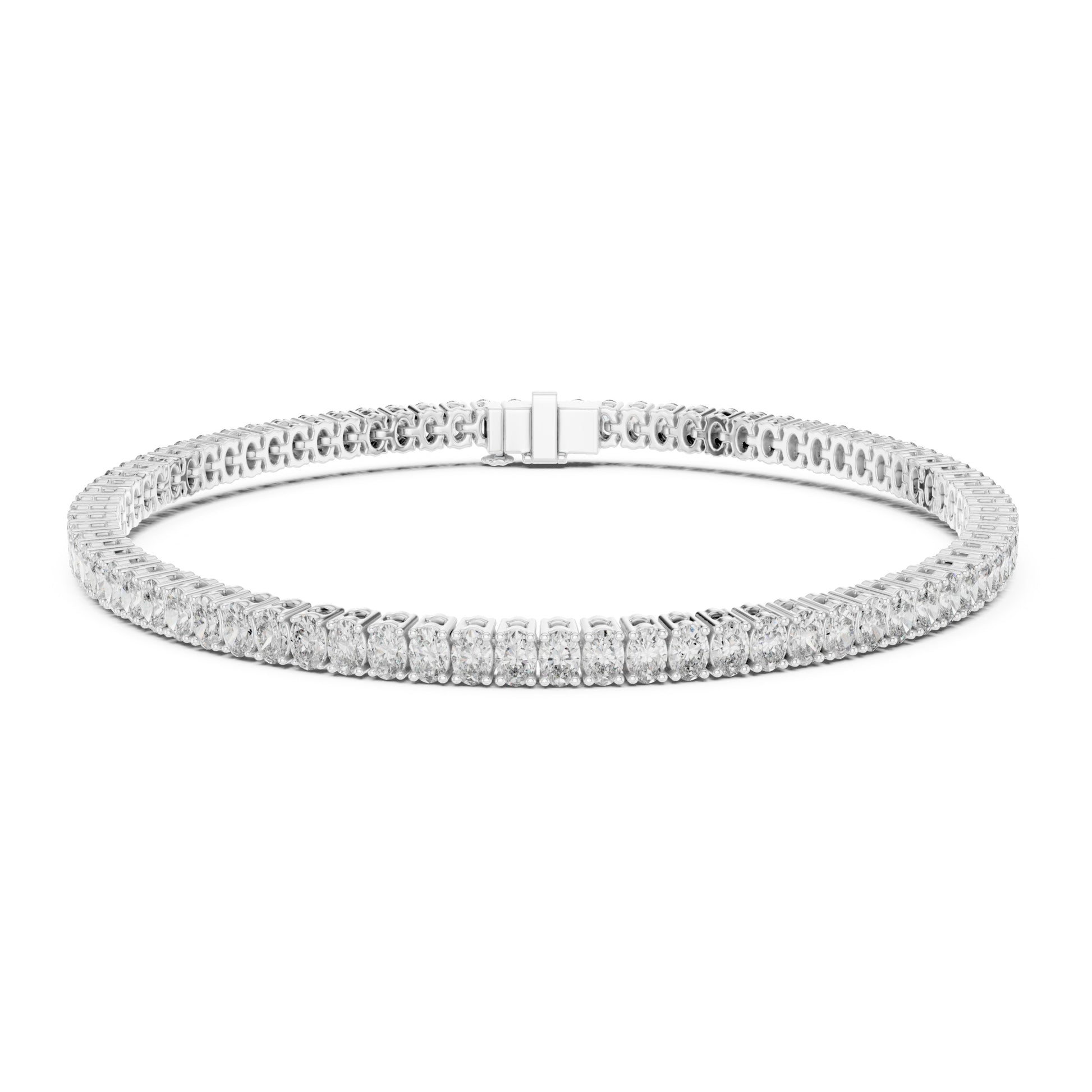 Aurora 12 Carat Oval Lab Grown Diamond Tennis Bracelet