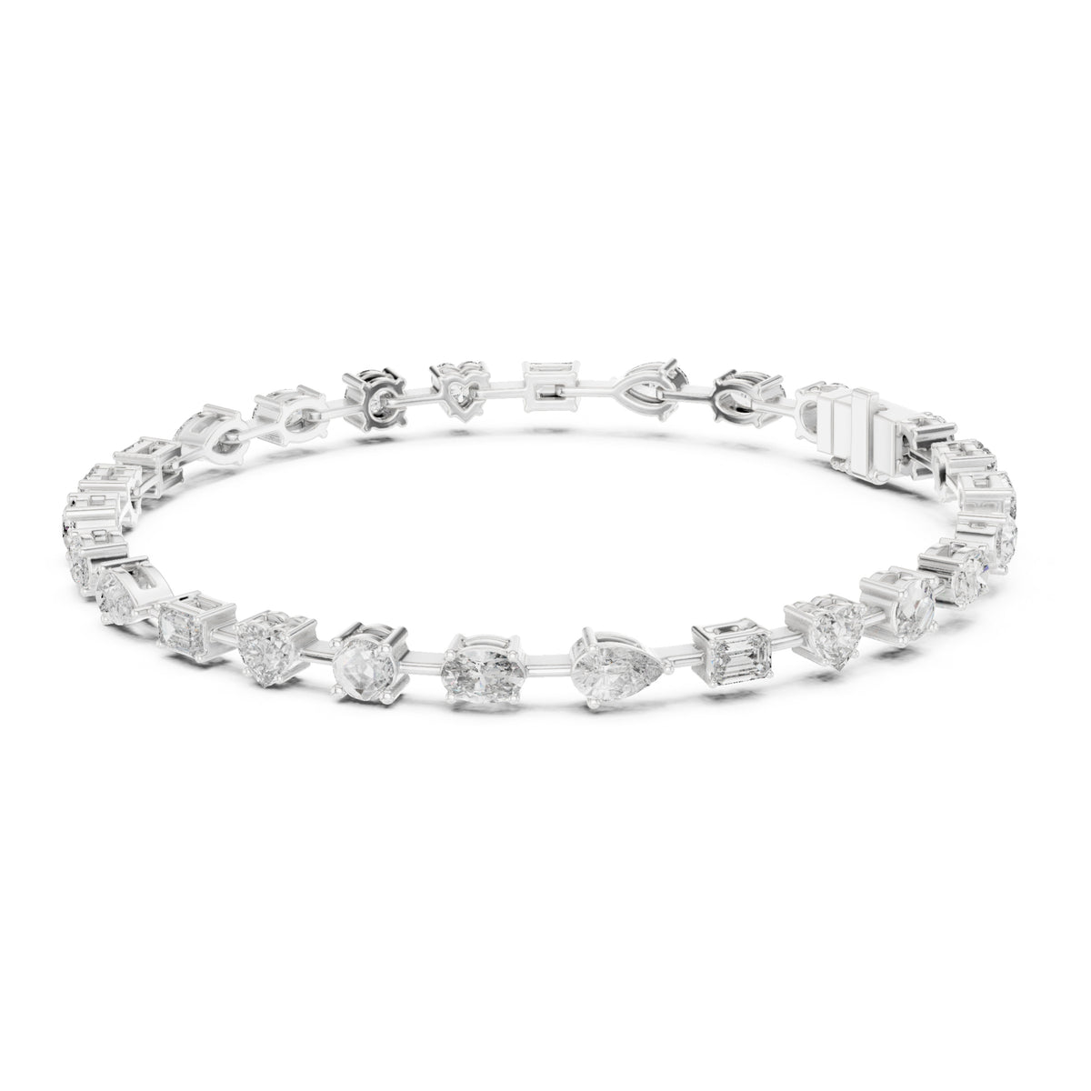 Aurora 4 Carat Round Lab Grown Diamond Heart Tennis Bracelet