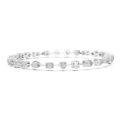 Aurora 4 Carat Round Lab Grown Diamond Heart Tennis Bracelet