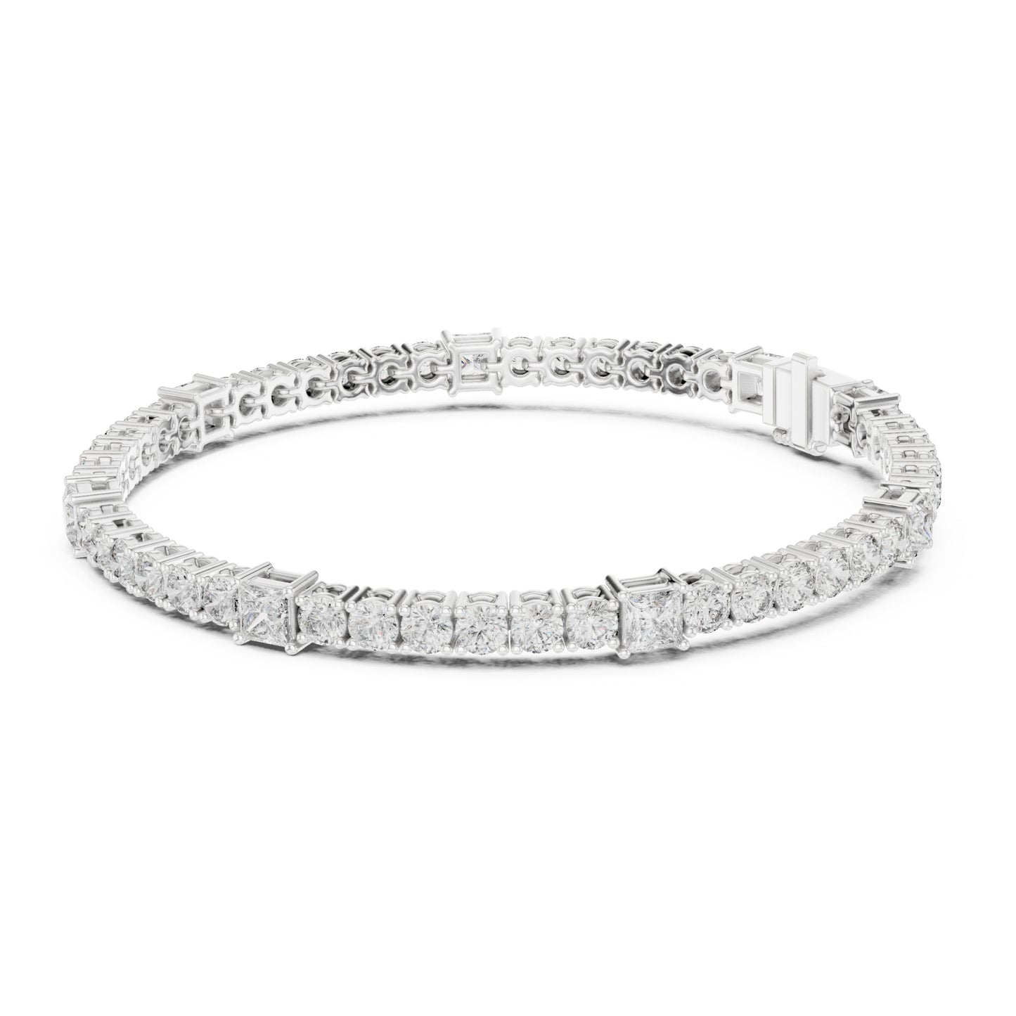 Aurora 7 Carat Princess Lab Grown Diamond Tennis Bracelet