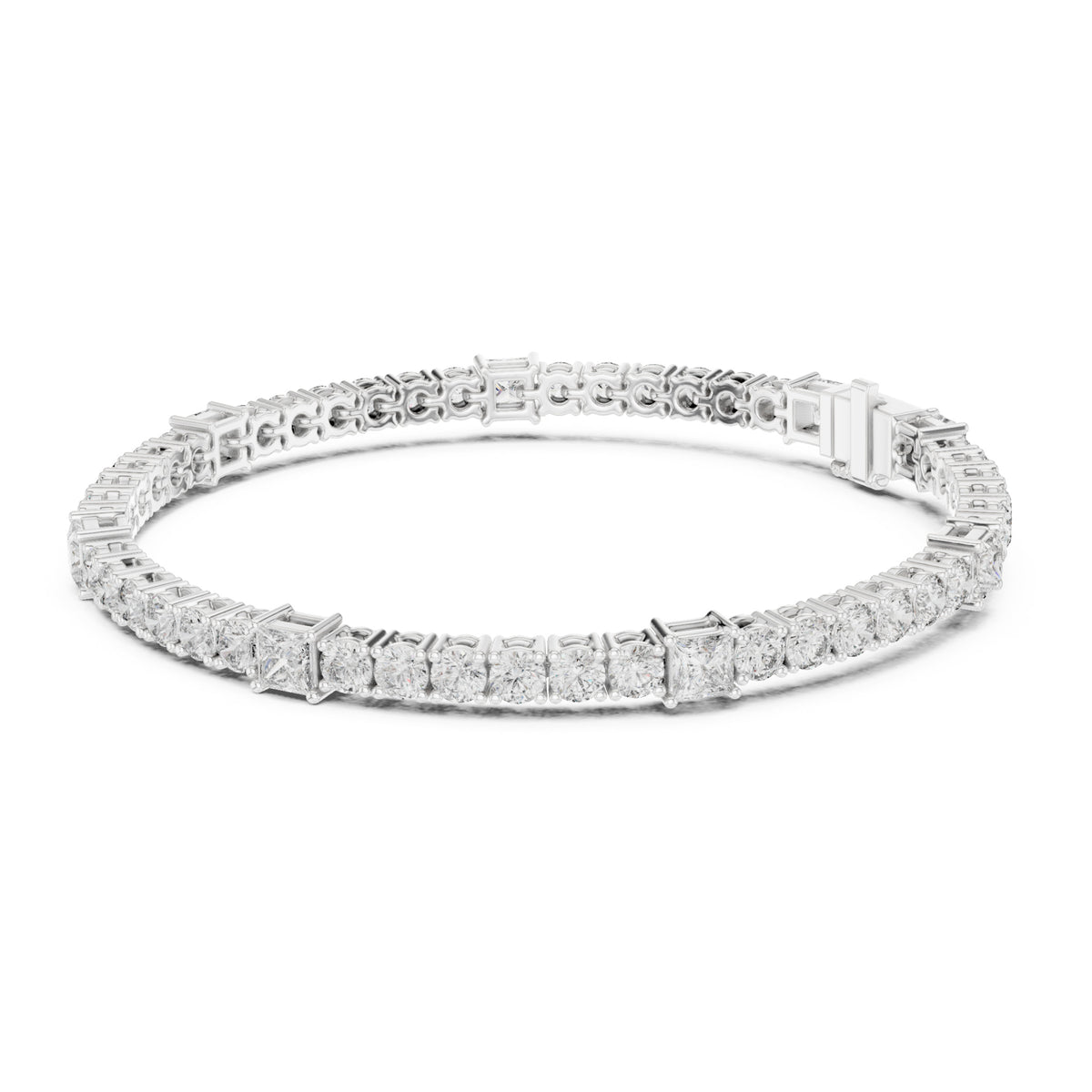 Aurora 7 Carat Princess Lab Grown Diamond Tennis Bracelet