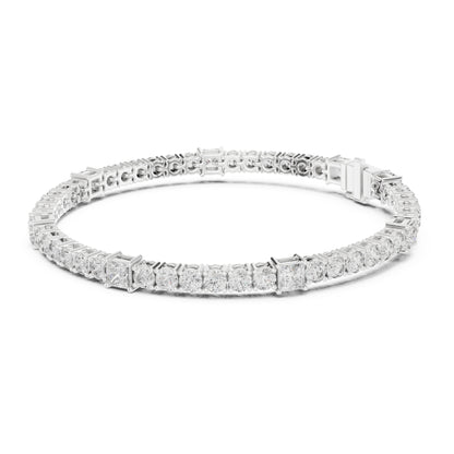Aurora 7 Carat Princess Lab Grown Diamond Tennis Bracelet