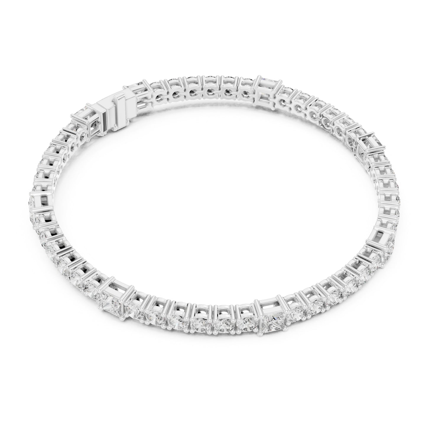 Aurora 7 Carat Princess Lab Grown Diamond Tennis Bracelet