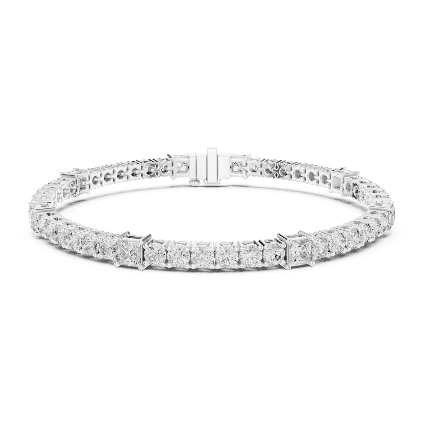 Aurora 7 Carat Princess Lab Grown Diamond Tennis Bracelet