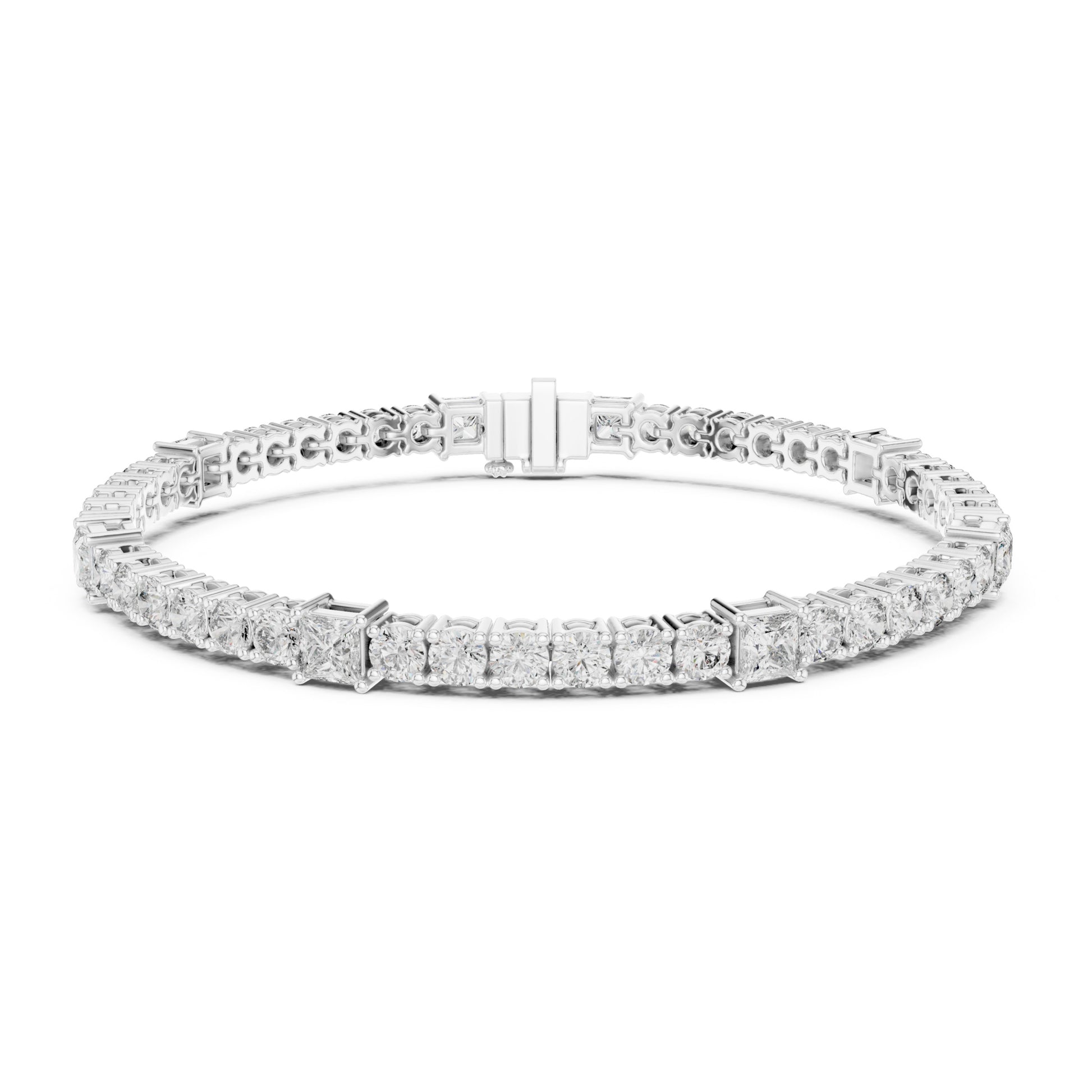 Aurora 7 Carat Princess Lab Grown Diamond Tennis Bracelet