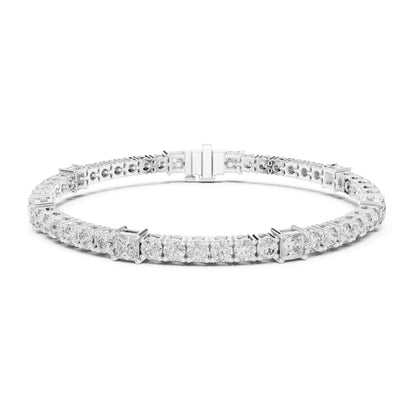 Aurora 7 Carat Princess Lab Grown Diamond Tennis Bracelet