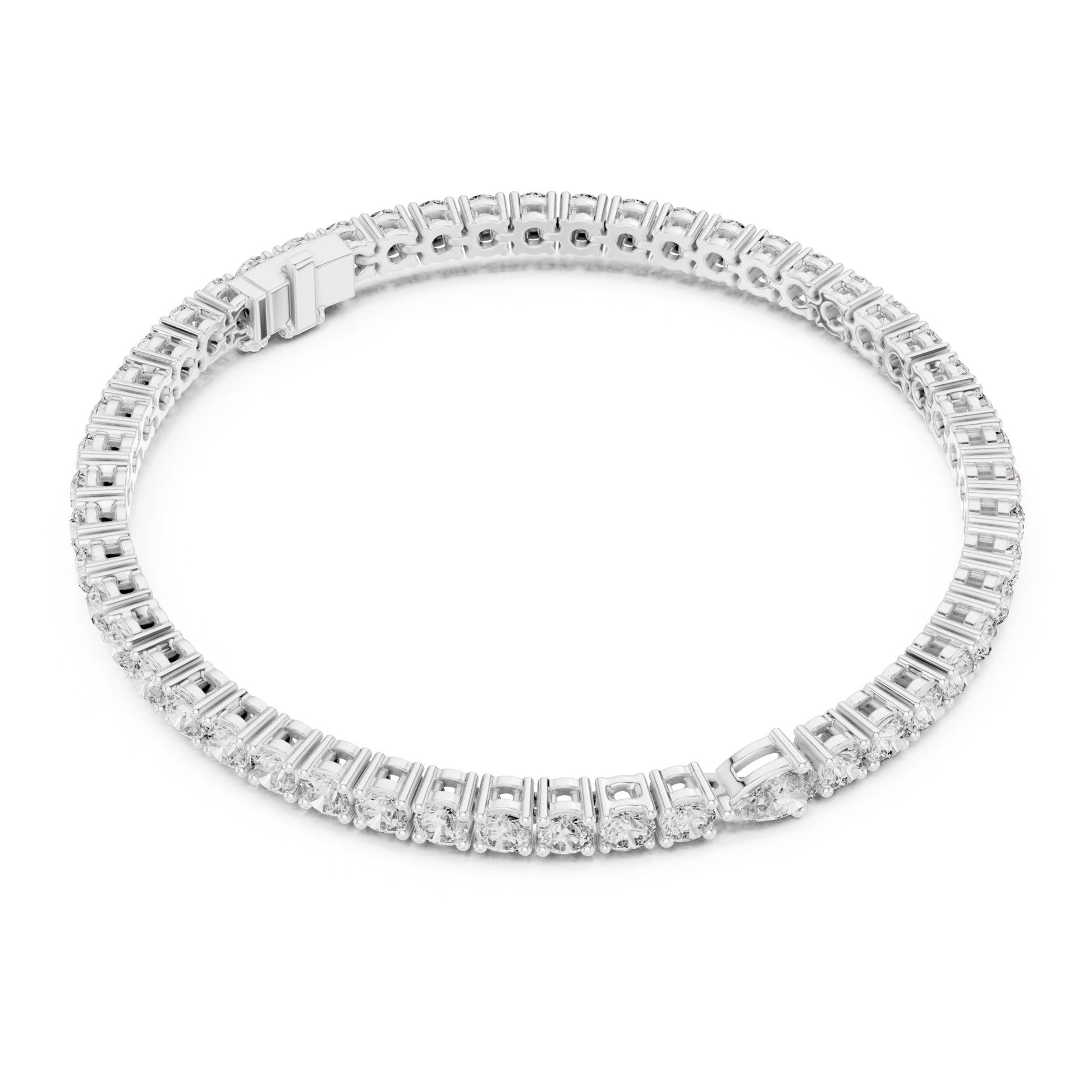 Aurora 6 Carat Pear Lab Grown Diamond Tennis Bracelet