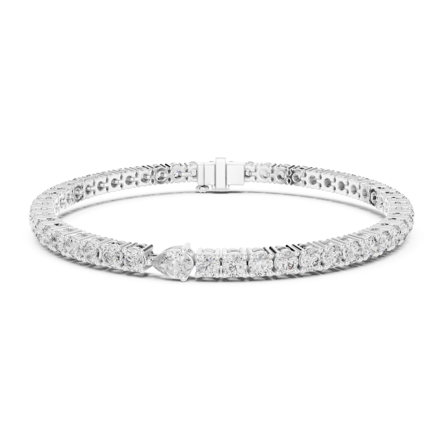 Aurora 6 Carat Pear Lab Grown Diamond Tennis Bracelet