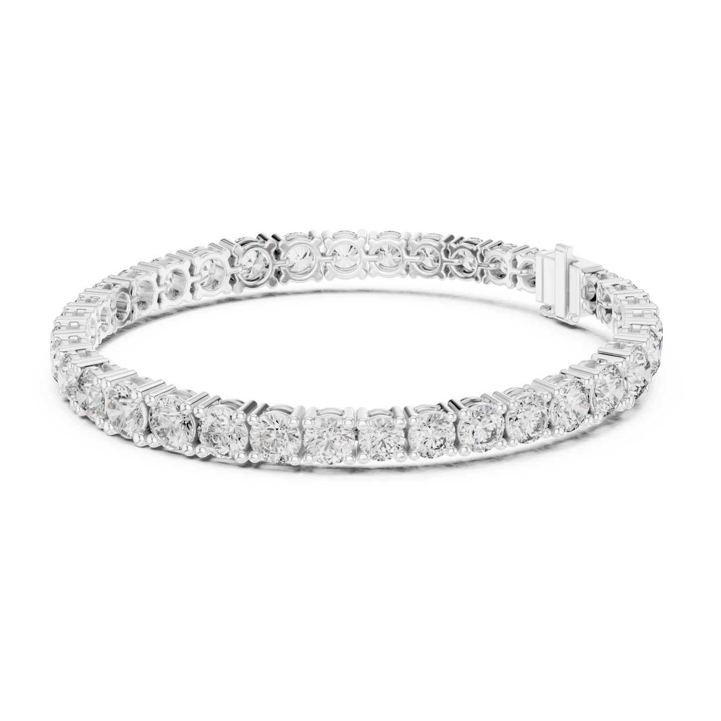 Aurora 12 Carat Round Lab Grown Diamond Collet Tennis Bracelet
