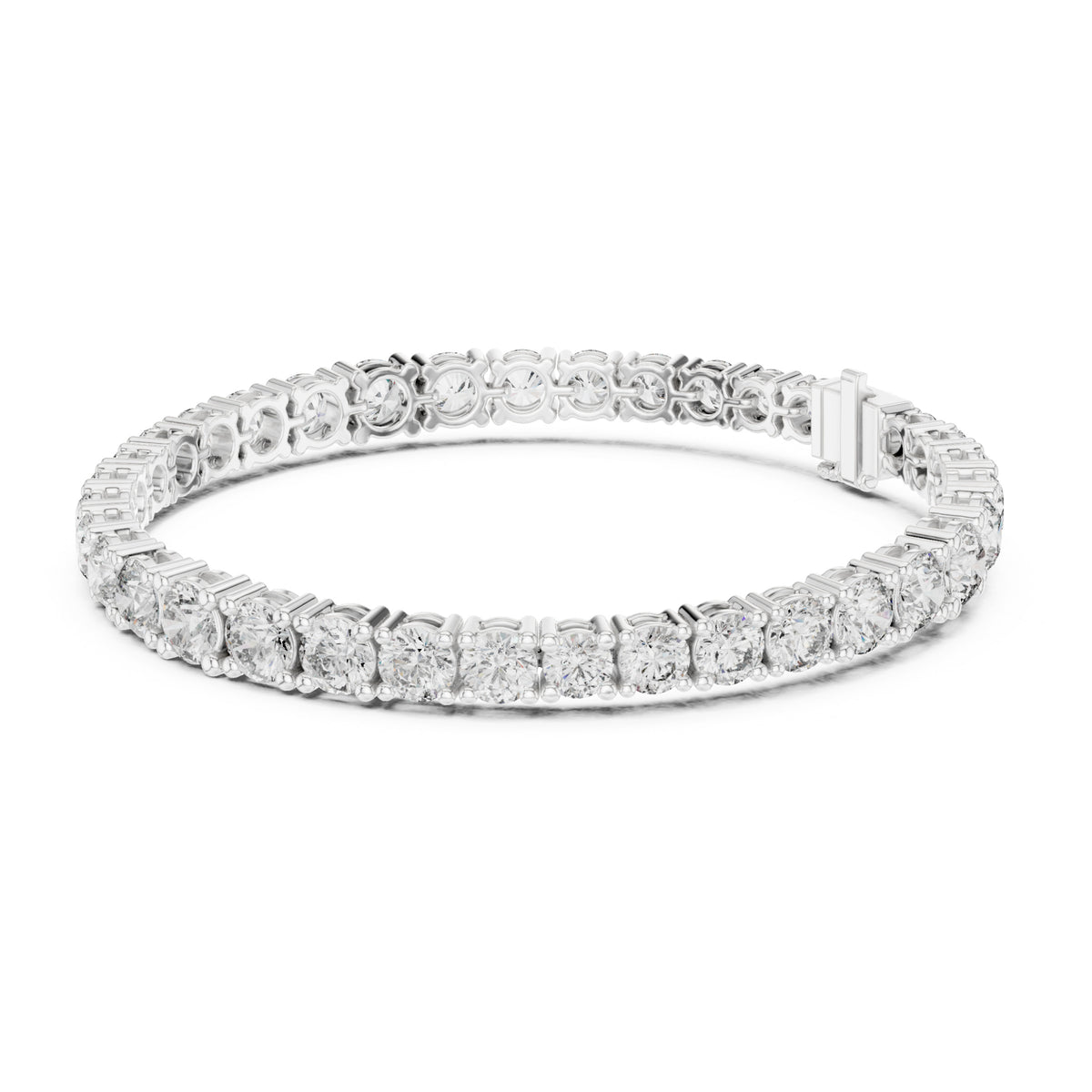 Aurora 12 Carat Round Lab Grown Diamond Collet Tennis Bracelet