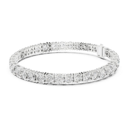 Aurora 12 Carat Round Lab Grown Diamond Collet Tennis Bracelet
