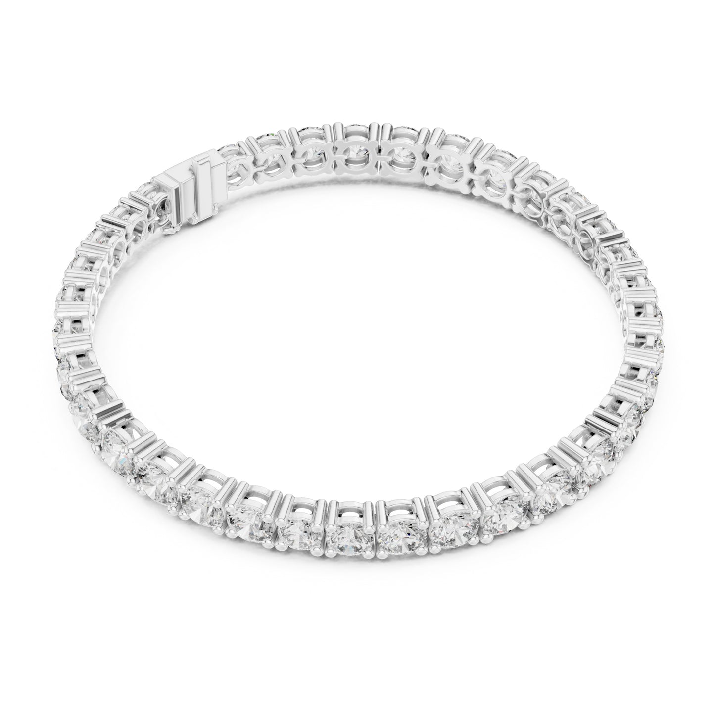 Aurora 12 Carat Round Lab Grown Diamond Collet Tennis Bracelet