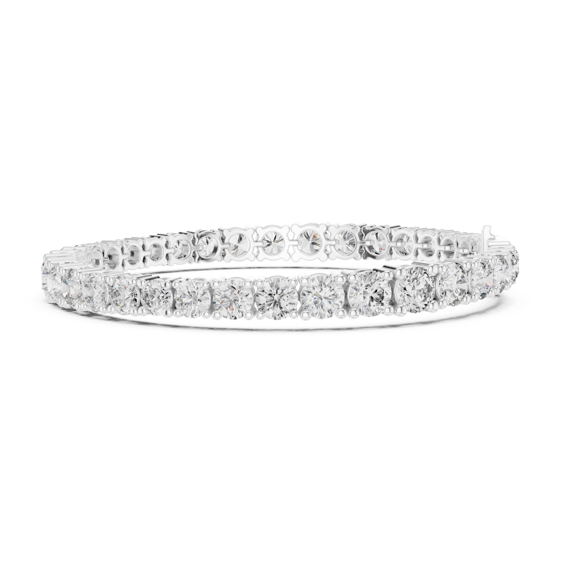 Aurora 12 Carat Round Lab Grown Diamond Collet Tennis Bracelet