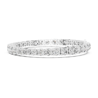 Aurora 12 Carat Round Lab Grown Diamond Collet Tennis Bracelet