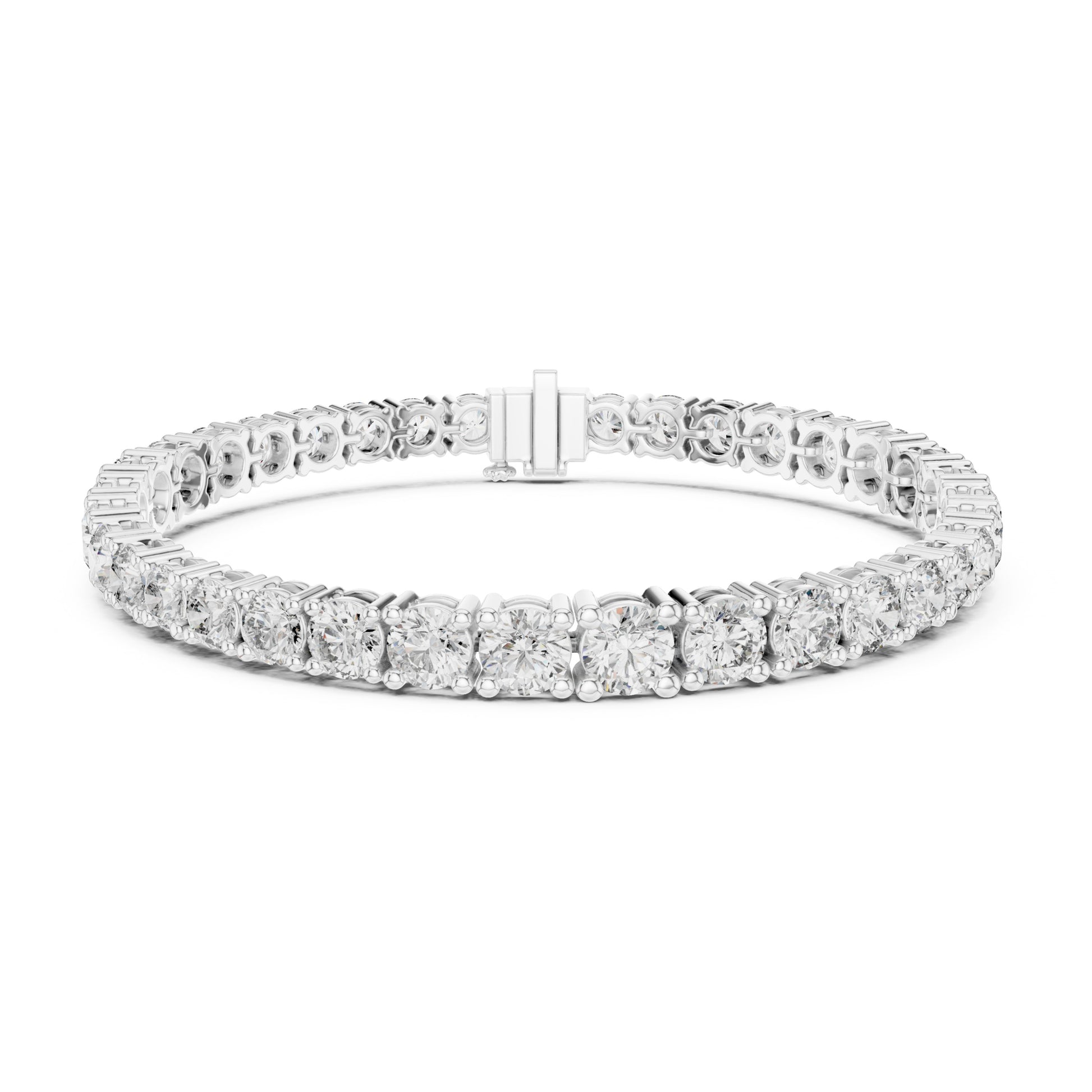 Aurora 12 Carat Round Lab Grown Diamond Collet Tennis Bracelet